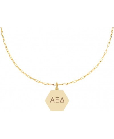 Alpha Xi Delta Paperclip Necklace — AXD 18K Gold Plated Sorority Gifts Necklace Long-Lasting Alpha Xi Delta Gifts for Women $...