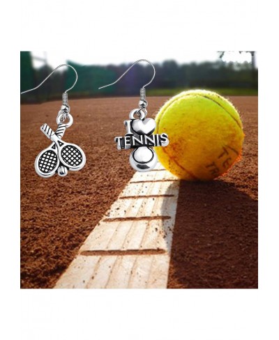 Tennis Earrings I Love Tennis Gift Sports Earrings Tennis Racket Jewelry Tennis Players Gift for Tennis Lovers Fans $12.48 Pe...