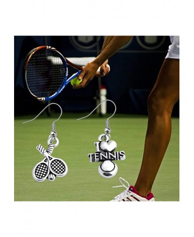 Tennis Earrings I Love Tennis Gift Sports Earrings Tennis Racket Jewelry Tennis Players Gift for Tennis Lovers Fans $12.48 Pe...