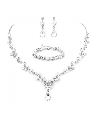 Bridal Jewelry Set Wedding Necklaces for Brides Prom Costume Jewelry Set for Women and Girls $14.75 Jewelry Sets