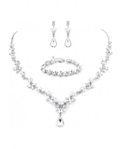 Bridal Jewelry Set Wedding Necklaces for Brides Prom Costume Jewelry Set for Women and Girls $14.75 Jewelry Sets