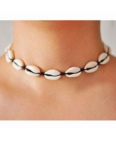 Boho Shell Choker Necklace Rope Shell Choker Jewelry Necklace for Women and Girls Summer Handmade Jewelry (Black) $9.55 Chokers