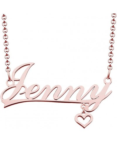 Rose Gold Heart Pendant Customized Personalized Name Necklace $18.97 Pendants & Coins