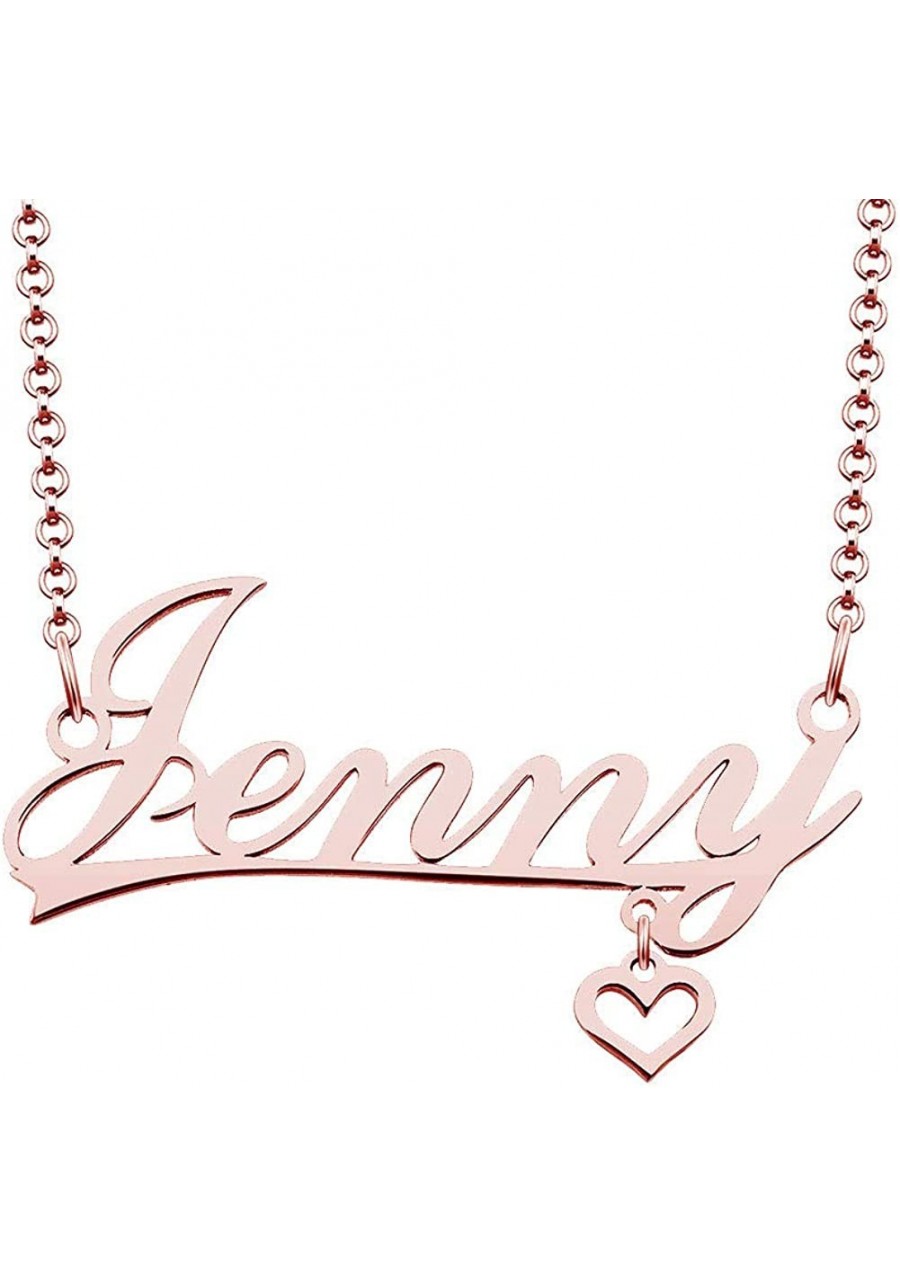 Rose Gold Heart Pendant Customized Personalized Name Necklace $18.97 Pendants & Coins