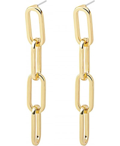 Link Chain Drop Earrings Minimalist paperclip Chain Dangle Earrings for Women Girls Gold Silver $14.07 Drop & Dangle