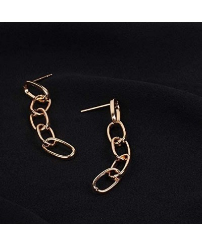 Link Chain Drop Earrings Minimalist paperclip Chain Dangle Earrings for Women Girls Gold Silver $14.07 Drop & Dangle