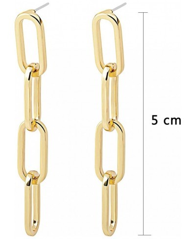 Link Chain Drop Earrings Minimalist paperclip Chain Dangle Earrings for Women Girls Gold Silver $14.07 Drop & Dangle