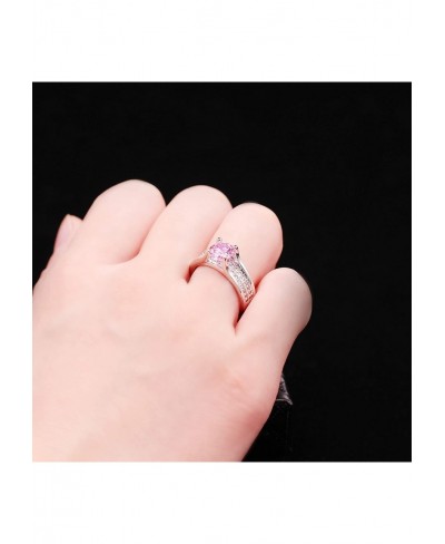 Women's Platinum Plated Round Cut AAA Cubic Zirconia Wedding Band Promise Ring for Her with Birthstone Y006 $7.19 Engagement ...