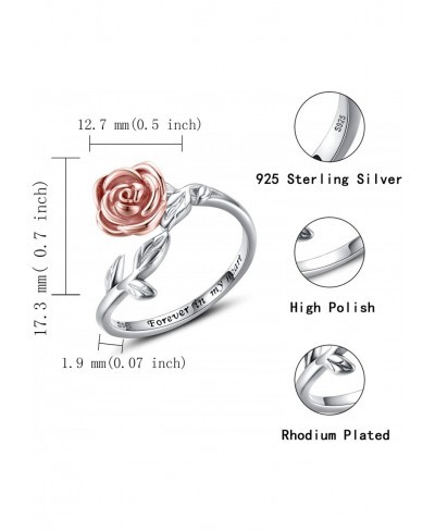 Rose Cremation Urn Jewelry for Ashes - 925 Sterling Silver Memorial Keepsake Ring Bracelet Necklace Gift for Women Bereavemen...