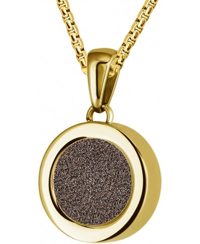 Locket with Box Chain Necklace 16.5'' Made of Gold Plated Stainless Steel and Champagne Coloured Coins for Women $18.65 Lockets
