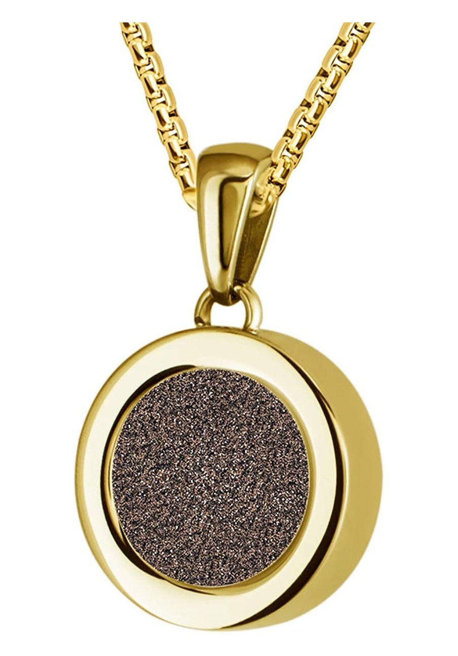 Locket with Box Chain Necklace 16.5'' Made of Gold Plated Stainless Steel and Champagne Coloured Coins for Women $18.65 Lockets