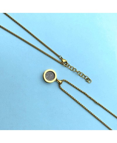 Locket with Box Chain Necklace 16.5'' Made of Gold Plated Stainless Steel and Champagne Coloured Coins for Women $18.65 Lockets