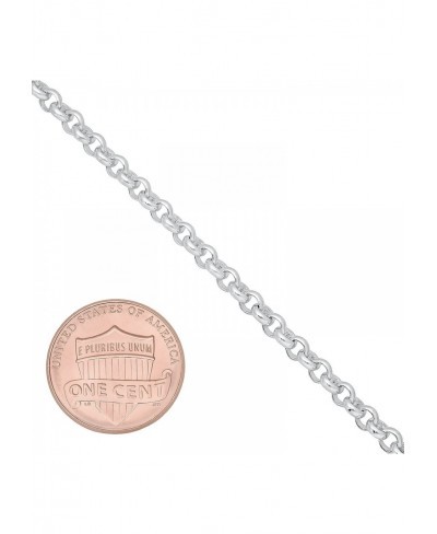 3.2mm Solid .925 Sterling Silver Round Rolo Chain Necklace $45.95 Chains