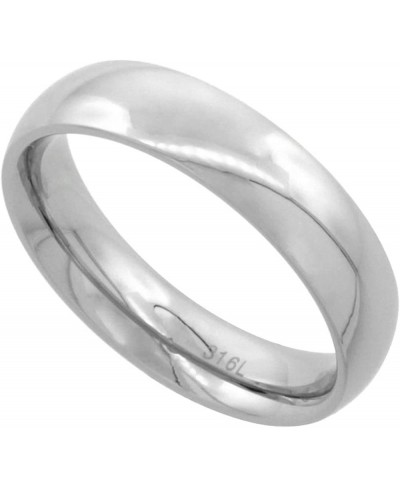 Surgical Stainless Steel 5mm Domed Wedding Band Thumb Ring Comfort-Fit High Polish Sizes 5-12 $8.57 Bands