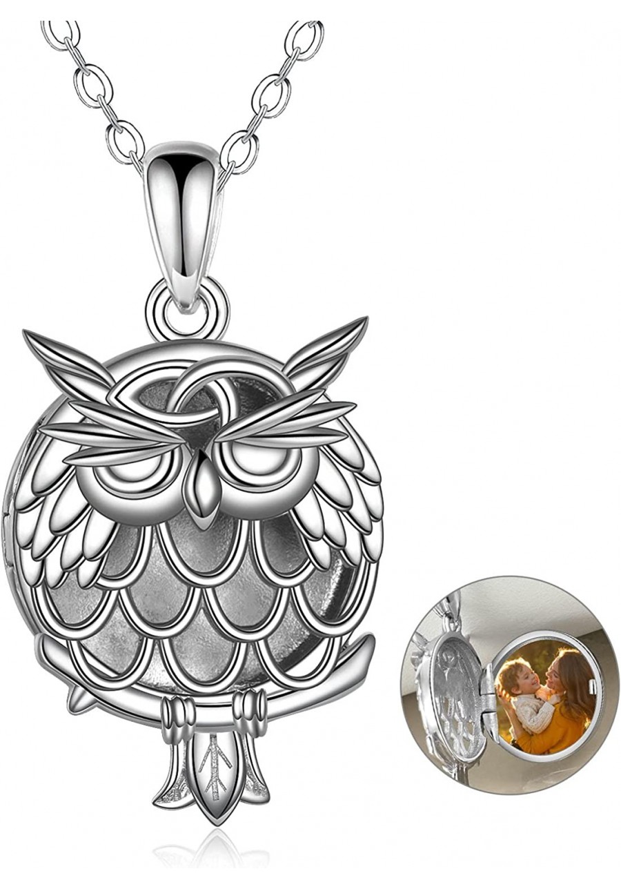 Owl Locket/Cremation Necklace That Holds Pictures 925 Sterling Silver Owl Pendant Jewelry for Women Gift $42.74 Lockets