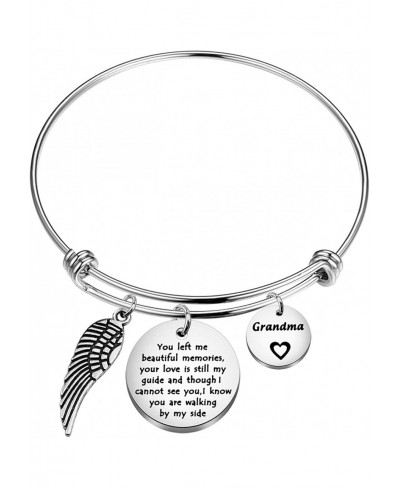 Memorial Jewelery Gifts Remembrance Gift Left Me Beautiful Memories and Love is Still My Guide Bracelet Loss of Mom Dad Grand...