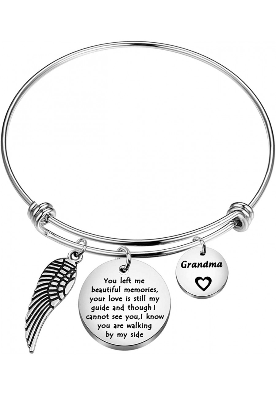 Memorial Jewelery Gifts Remembrance Gift Left Me Beautiful Memories and Love is Still My Guide Bracelet Loss of Mom Dad Grand...