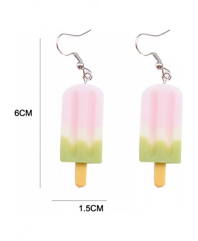 Creative Simulation Food Colorful Ice Cream Dangle Drop Earrings Necklace Set Women Earrings Necklace $6.50 Jewelry Sets