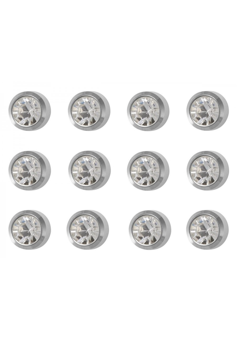 12 Pairs April/Crystal Mini 2mm Stainless Steel Bezel Setting Ear Piercing Stud Earrings Birthstone $30.45 Stud