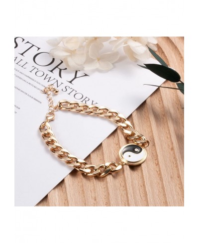 Yinyang Gold Cuban Link Bracelet for Men Women Yinyang Bracelet Cuban Link Chain for Women Girl and Men  Gold Plated  Bracele...