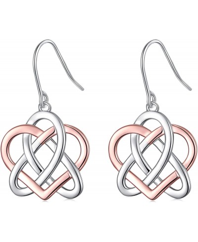 925 Sterling Silver Good Luck Irish Trinity Celtic Knot Triangle Vintage Dangle Drop Earrings $18.40 Drop & Dangle