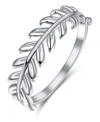 Olive Leaf Ring 925 Sterling Silver Floral Vine Wedding Band for Women Jewelry Gift for Her Size 5-9 $14.67 Wedding Bands