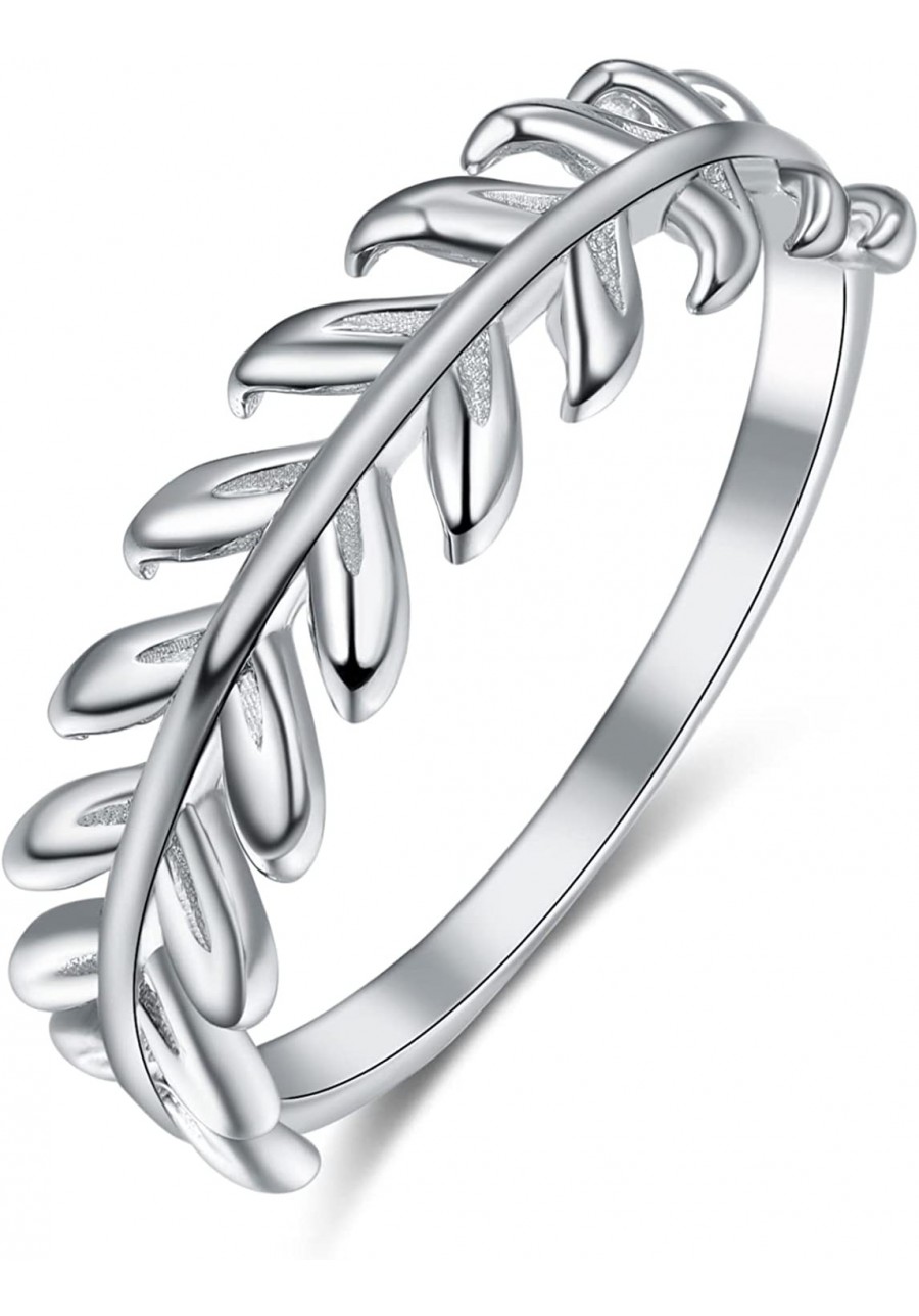 Olive Leaf Ring 925 Sterling Silver Floral Vine Wedding Band for Women Jewelry Gift for Her Size 5-9 $14.67 Wedding Bands