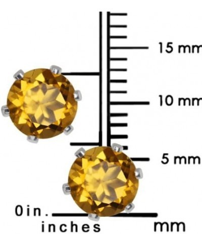 1.60 Ct Round Whiskey Quartz Silver Plated Stud Earrings 6MM $17.00 Stud