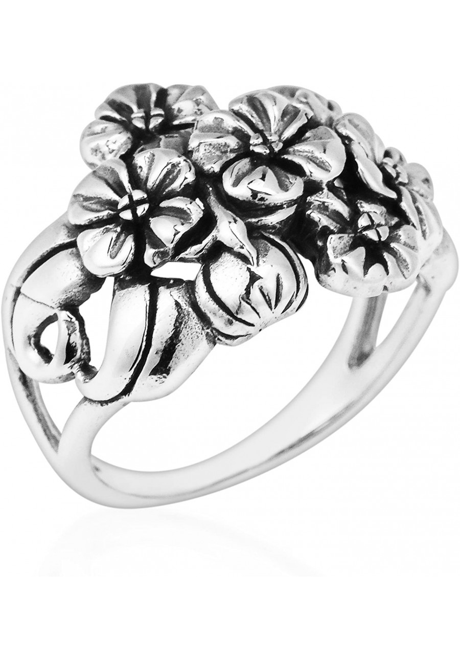 Cluster Flower/Flowers Bouquet .925 Sterling Silver Ring $10.22 Bands