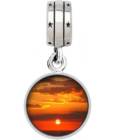 Sunset Over The Ocean Photo with God All Things are Possible Religious Dangle Charm Bracelets $20.28 Charms & Charm Bracelets