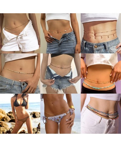 16Pcs Waist Chain for Women Waist Beads Belly Chain Beach Bikini Chain Body Chain Beads Waist Chains Waist Beads for Women Be...