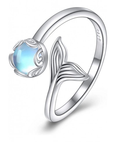 Moonstone Ring for Women Sterling Silver Mermaid Tail Wrap Ring Jewelry $25.34 Statement