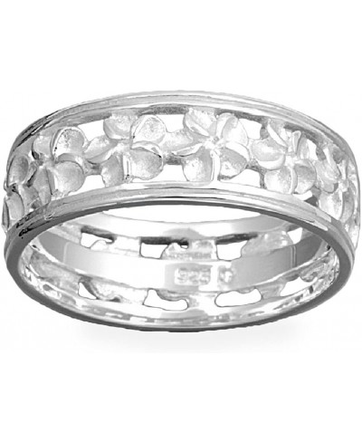 925 Sterling Silver Matte Plumeria Eternity Flower Ring (Sizes 4-13) $11.76 Bands