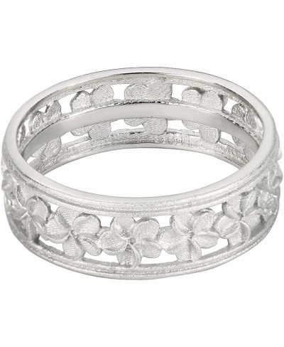 925 Sterling Silver Matte Plumeria Eternity Flower Ring (Sizes 4-13) $11.76 Bands