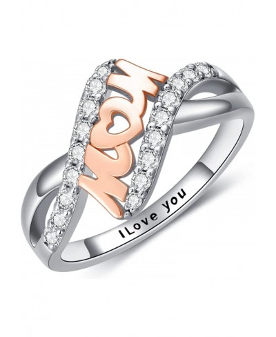 Mom Ring Mother Ring Sterling Silver Mothers Day Jewelry Gifts for Women Mom Wife $34.47 Statement