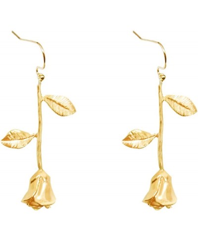 Romantic Rose Flower Dangle Hook Earrings for Women and Girl $13.60 Drop & Dangle