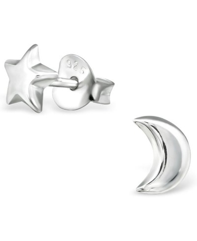 925 Sterling Silver Star & Moon Stud Earrings 30244 $13.88 Stud