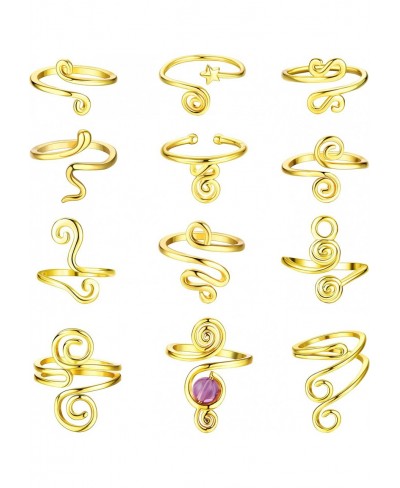 12PCS Adjustable Toe Rings for Women Gold Silver Open African Toe Rings Summer Beach Foot Jewelry Set $14.71 Toe Rings