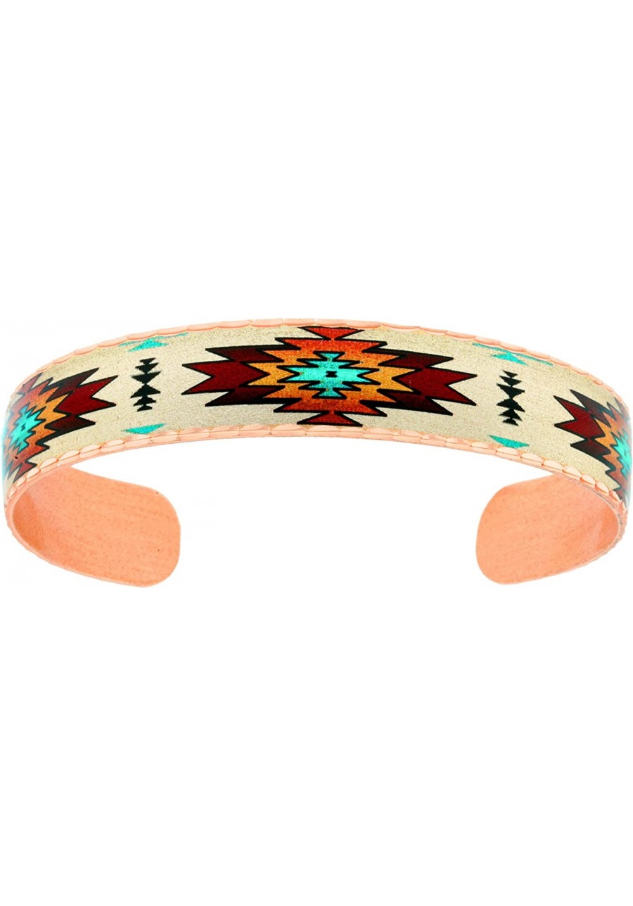 Native American Bracelets in Pueblo/Arrows/Wolf/Butterfly/ Zia/Pueblo/Sunburst Designs Artwork Bracelets with Native Symbols ...