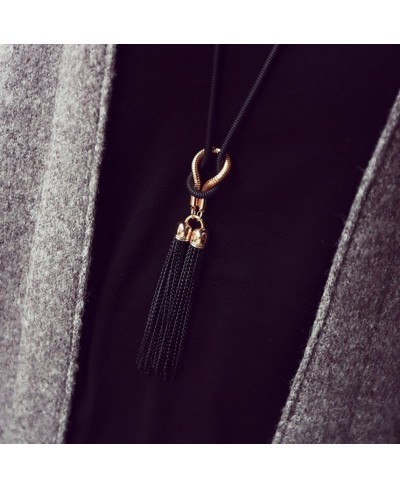 Women Necklaces Exquisite All Match Chain Tassel Sweater Long Chain Necklace $8.90 Chains