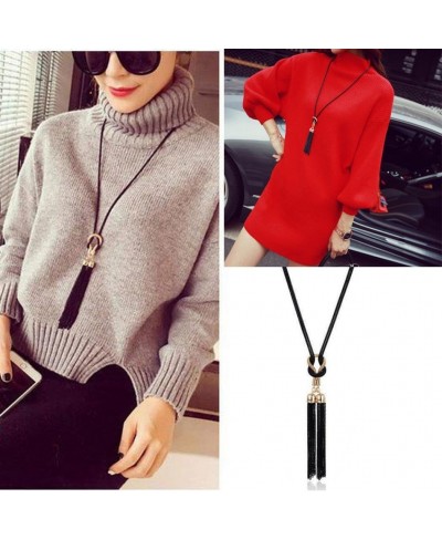 Women Necklaces Exquisite All Match Chain Tassel Sweater Long Chain Necklace $8.90 Chains