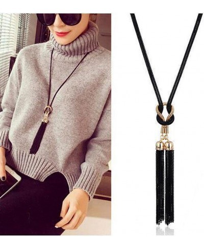 Women Necklaces Exquisite All Match Chain Tassel Sweater Long Chain Necklace $8.90 Chains