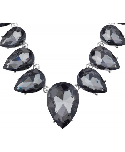 Oval Teardrop Crystal Teardrop Stone Statement Bib Necklace $9.66 Chains