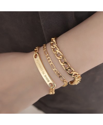 AD Jewelry 14 K Gold Plated Alloy Dainty Bangle Bracelet Set Multi Layer Bohemian Statement Bracelet for Women $15.48 Bangle