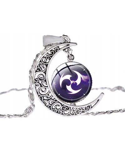 Moon Pendant Genshin Impact Glass Dome Crescent Pendant for Boys Men Girls Women $12.45 Pendant Necklaces