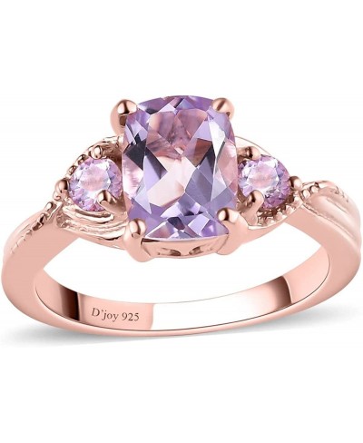 Purple Amethyst Promise Engagement Rings for Women 14K Rose Gold Plated 925 Sterling Silver Bride $17.62 Statement