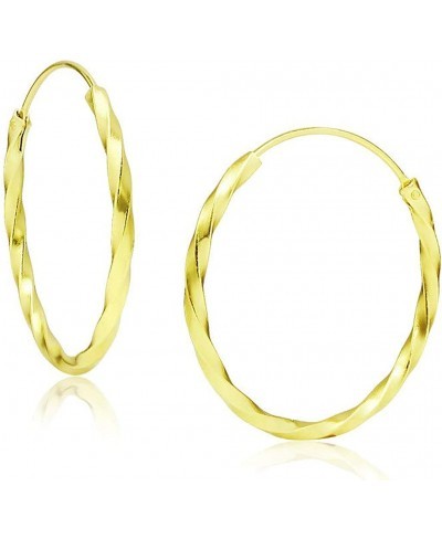 1.8mm Thick 925 Sterling Silver Twisted Hoop Earrings Size 20mm 25mm 30mm 35mm $23.19 Hoop