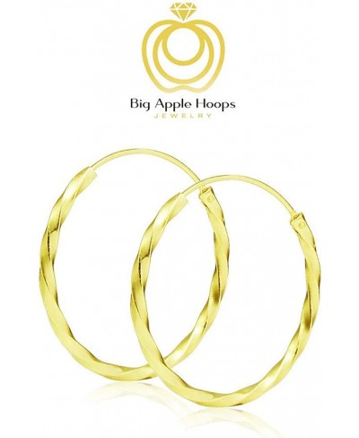 1.8mm Thick 925 Sterling Silver Twisted Hoop Earrings Size 20mm 25mm 30mm 35mm $23.19 Hoop