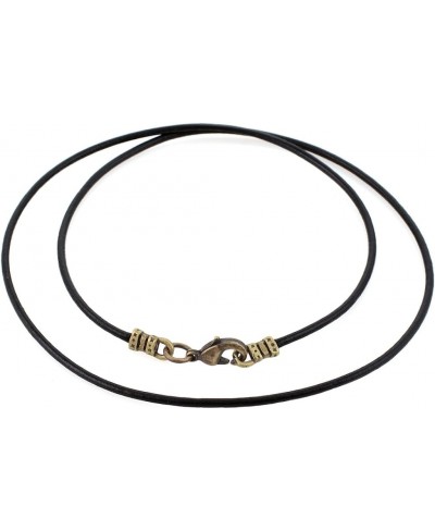 Antique Brass 1.8mm Fine Black Leather Cord Necklace $14.50 Chains