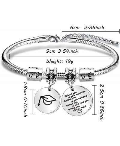 Bangle Bracelets For Best Friend Sister 2022 Graduation Inspirational Gifts Behind You All Your Memories Stainless Steel Silv...